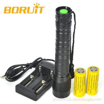 Rechargeable Zoomable CREE T6 Led Flashlight Work With 18650 Or AAA Battery IP65